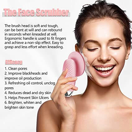 Facial Cleansing Brush, Electric Silicone, pink