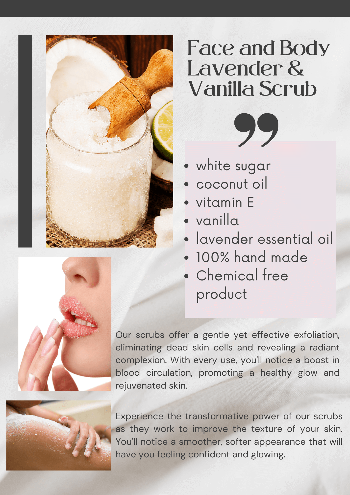 Face and Body Lavender & Vanilla Scrub