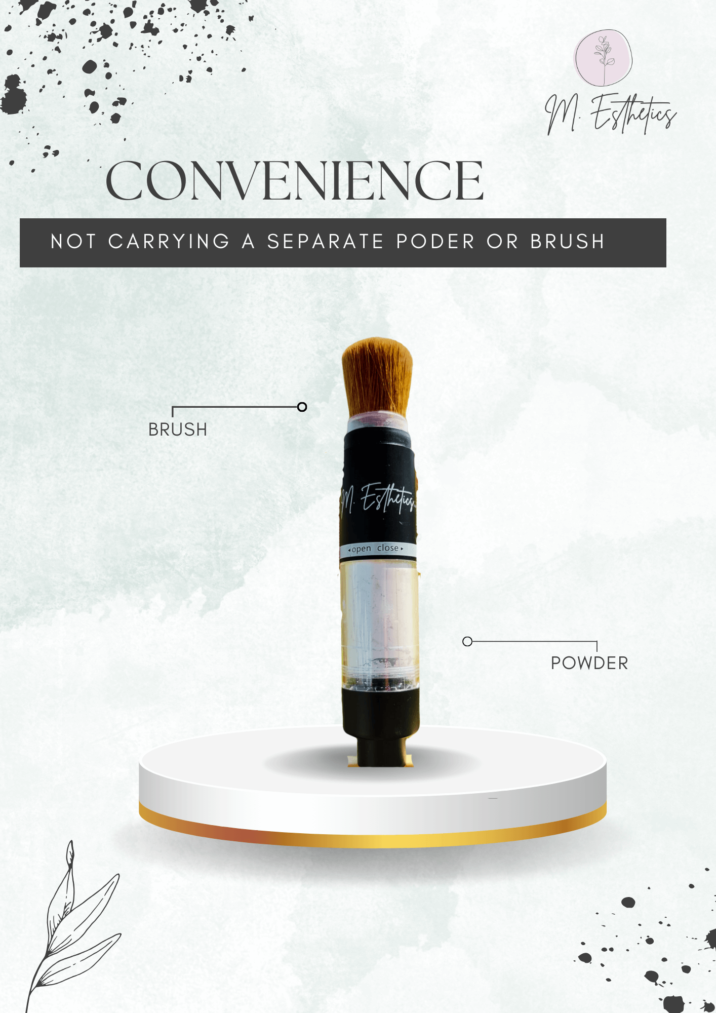 M. Esthetics, Sunscreen Translucent Loose Powder, SPF 50 with Brush