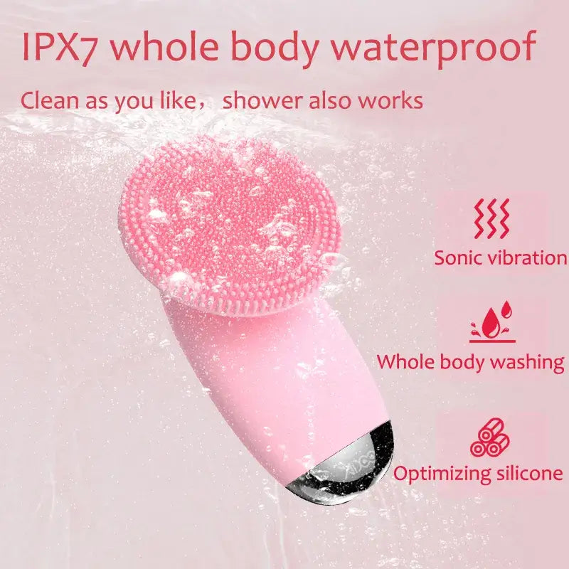 Facial Cleansing Brush, Electric Silicone, pink