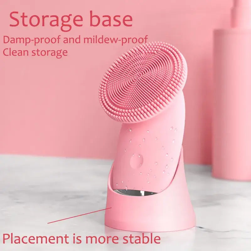 Facial Cleansing Brush, Electric Silicone, pink